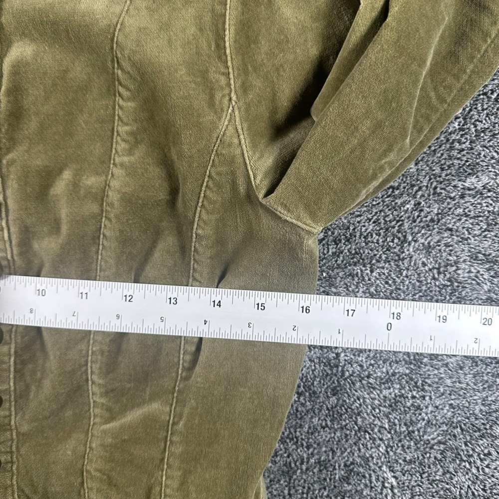 Miss Me Jacket Womens Small Green Military Button Detail Velvet Utility Boho Y2K - Picture 6 of 12